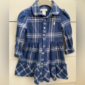 Ralph Lauren Blue Plaid Kids Casual Dress
